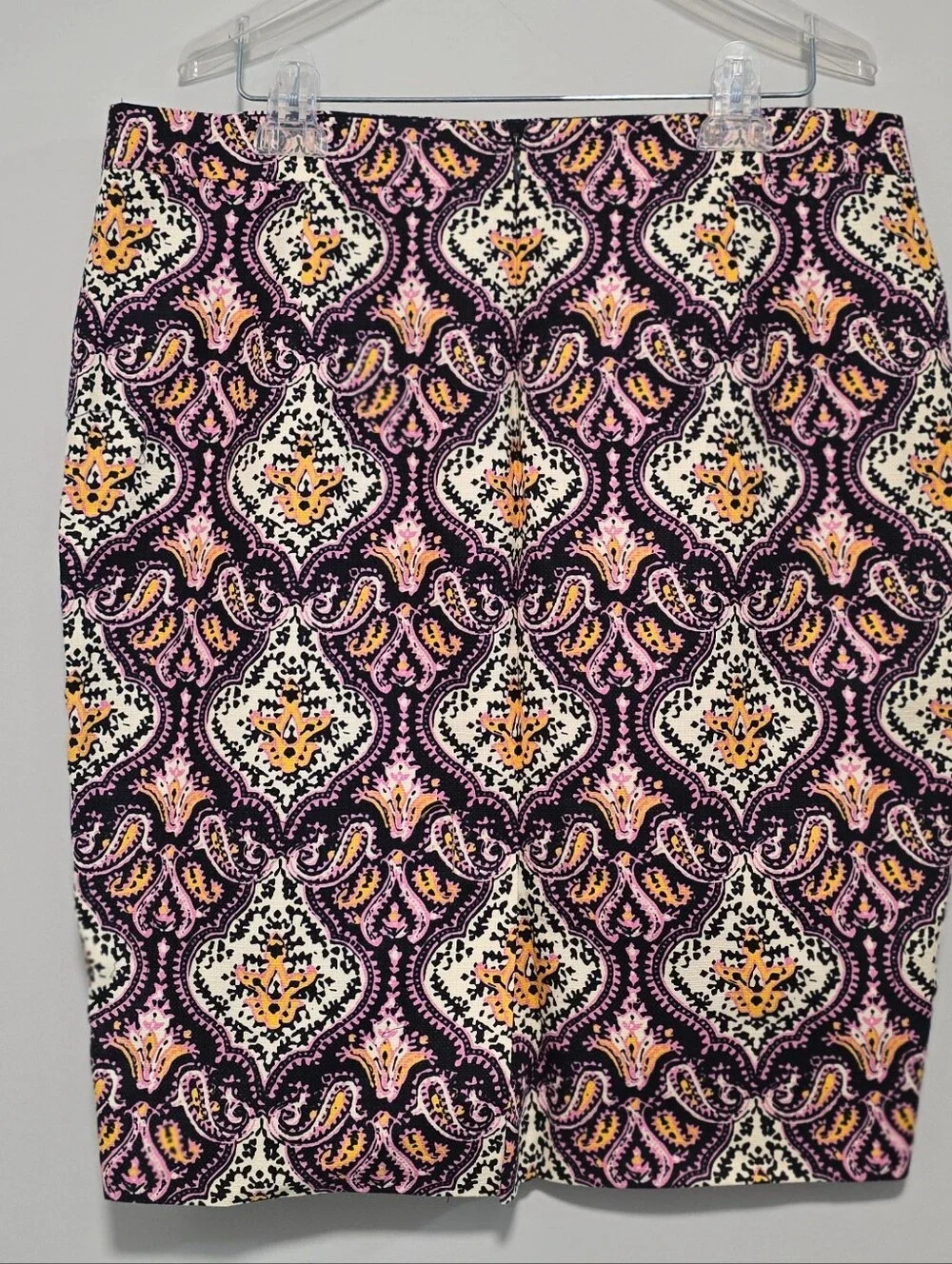 J. Crew Purple Patterned Midi Pencil Skirt career boho, retro preppy Style 10